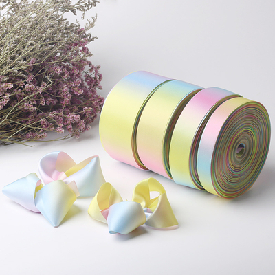 Meisida jednoboczna wstążka tęcza tęcza tęcza wstążka wstążka wstążka tort wstążka opakowanie wstążka DIY materiał kwiat wiązek wstążka