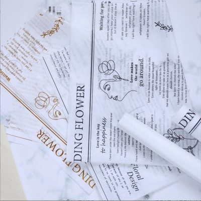 Dobra cena. Wiele kolorów Angielski Drukowany Papier Białej Gruszki Kwiatowy bukiet Opakowanie Papier Wewnętrzny 30-45 Dni Czas wysyłki w Internecie