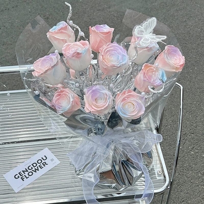 Dobra cena. Pierścionek z gwiazdą Rzeki Marzenia Mydło Wieczny Kwiat 11-kwiecień Skończony bukiet jako prezent urodzinowy Festiwalu Qixi w Internecie