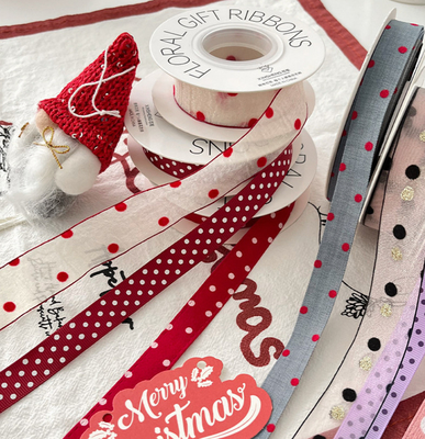 Dobra cena. DIY Opakowania Podstawowe Biała wstążka z kropkami Polka w Internecie