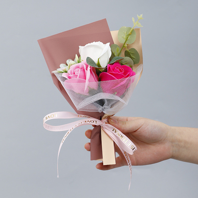 Dobra cena. Mini bukiet walentynkowy, mydełko różane, wieczny kwiat, aromaterapeutyczny box prezentowy, hurtowa sprzedaż prezentów DIY w Internecie