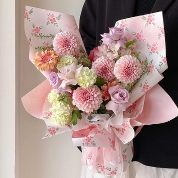 Dobra cena. Papier do pakowania kwiatów Partysu Fresh Floral z kompozycjami kwiatowymi i opakowaniem na świeże kwiaty 57*57cm w Internecie