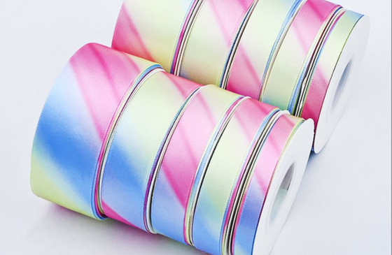 Dobra cena. Niestandardowe Kolory Gradient Tęczowa Wstążka 4cm x 10m do Materiałów DIY Ręcznie Robionych i Pakowania Kwiatów w Internecie