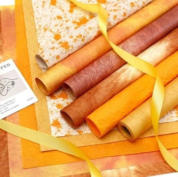 Dobra cena. Specjalne opakowanie papierowe Partysu na zachód słońca, złoty jesienny pomarańcz, aranżacja kwiatowa DIY Partysu w Internecie