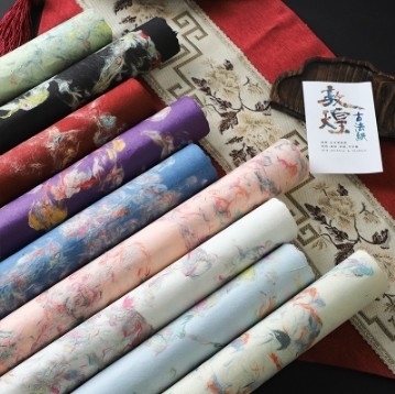 Dobra cena. 57*57cm Dunhuang Series Texture DIY Floral Flower Wrapping Paper do wyjątkowego opakowania prezentów w Internecie