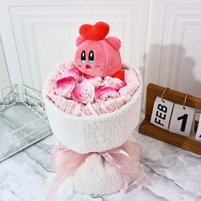 Dobra cena. lalki z kreskówek, bukiety róż, kwiaty mydlane, festiwal Qixi, lalki Star Kirby, bukiety kwiatowe, bukiety mydlane w Internecie