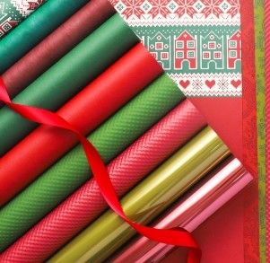 Dobra cena. PartySu Świąteczny Czerwony Zielony Seria wodoodporny Kwiatowy Kwiatowy Papier Opakowaniowy Żywy i wodoodporny w Internecie