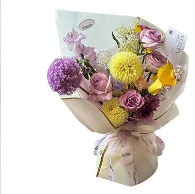 Dobra cena. DIY sklep z kwiatami Sztukę Qixi Złoty jonowy papier do pakowania kwiatów na papierze Hansu z filmem żeliowym z złotym krawędziem w Internecie