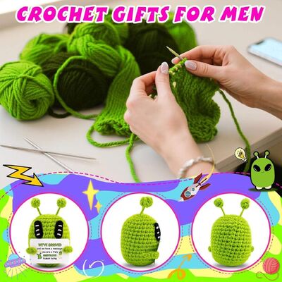 Dobra cena. Handmade Knit Positive Extraterrestrial Martian Doll Birthday Classmate Fathers Graduation Gifts Crochet Doll w Internecie