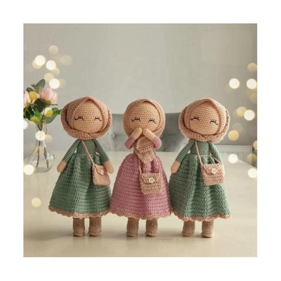 Dobra cena. Lalka szydełkowa z muzułmańskim hidżabem, 11-30 cm, 100% bawełna Amigurumi na prezenty na Ramadan/Eid w Internecie