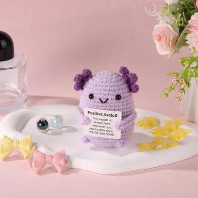 Dobra cena. Emocjonalne wsparcie Fioletowy pozytywny Axolotl Wiązek Mini wypełnione zwierzęce zabawki Cute inspirujące do podnoszenia dziane lalki prezent w Internecie