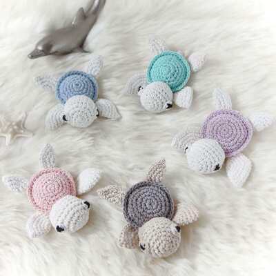 Dobra cena. Nieruchomo wykonane ręcznie Sztuczne żółwie Dziecięcą zabawki Cute Amigurumi lalka wypełnione zwierzęce zabawki dla dzieci Dziecięcą ręcznie dziane żółwie prezenty w Internecie