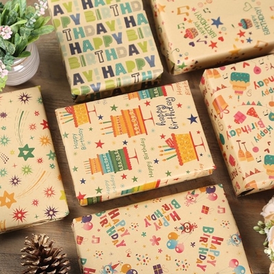 Dobra cena. Kraft Paper Gift Wrap Sheets 85gsm Do pakowania prezentów urodzinowych w Internecie